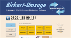Desktop Screenshot of birkert-umzuege.de