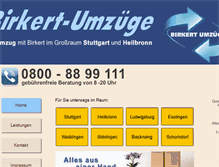 Tablet Screenshot of birkert-umzuege.de
